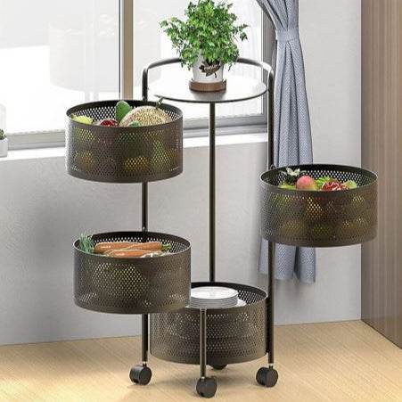 Round Rotating Layered Shelf Storage Rack (5 Tier)