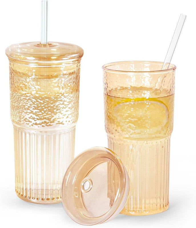 Sculptural Rippled Glass Tumbler(600ml)(Each)