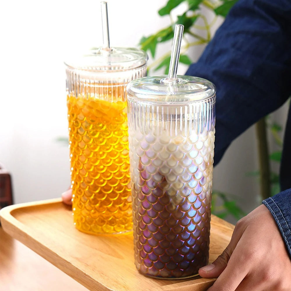Clear Wavy Glass Tumbler (600ml)(Each)
