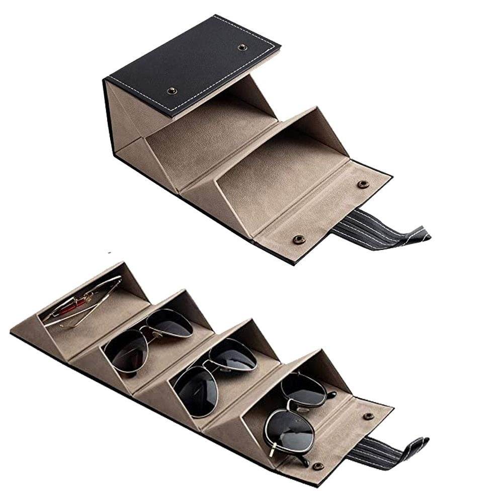 Foldable Eyeglasses Travel Organizer Case (4 Slots)