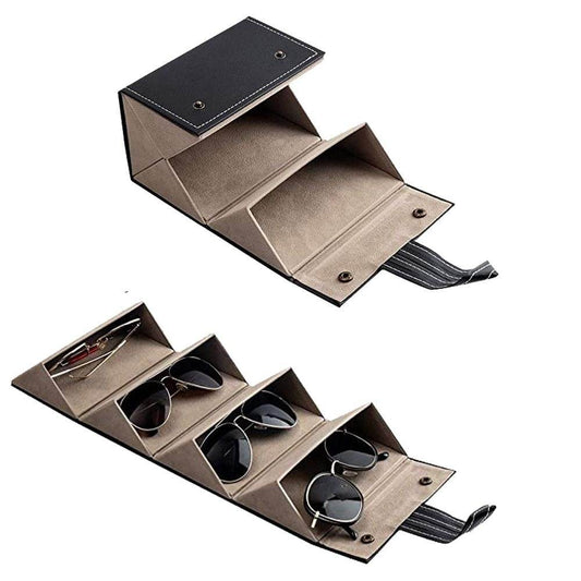 Foldable Eyeglasses Travel Organizer Case (4 Slots)