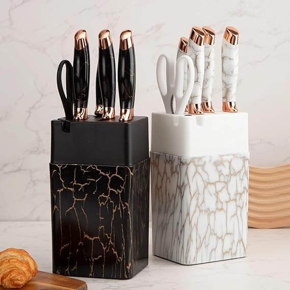 Marble Inspired Kitchen Knife Set (7 pcs)