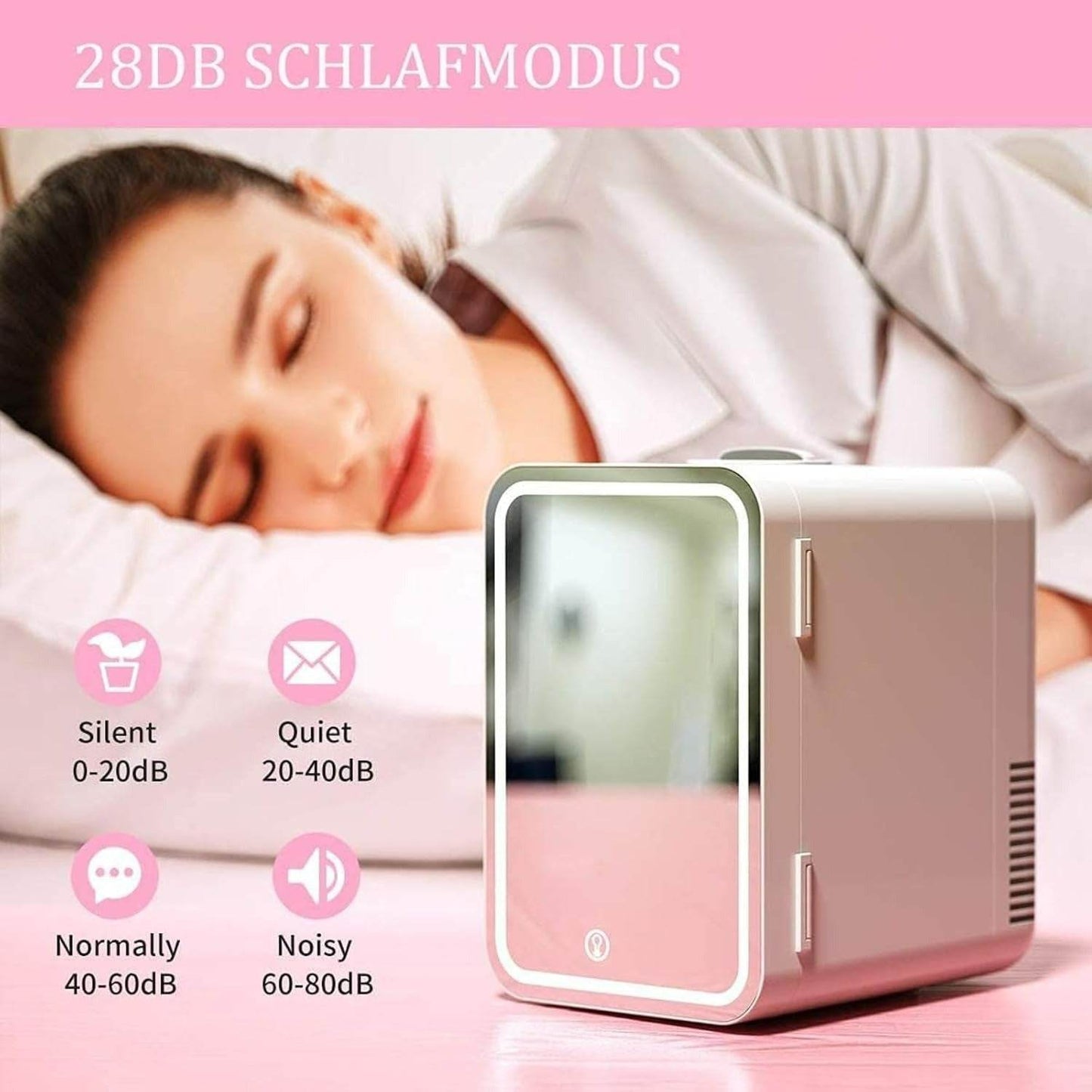 Portable Mini Beauty Refrigerator With Led Mirror (5L)(12V)