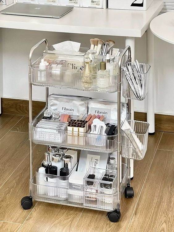 Multifunctional Home Storage Acrylic Trolley (3 Tier)