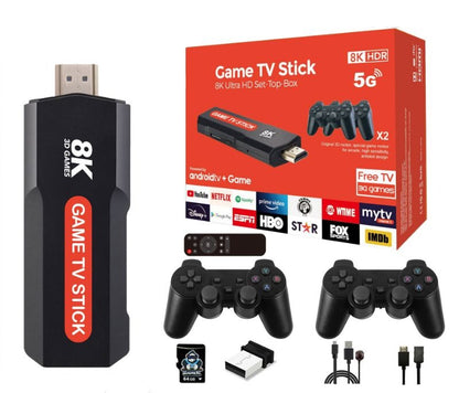 8K Ultra HD TV Stick Game Console + 2 x Wireless Controllers