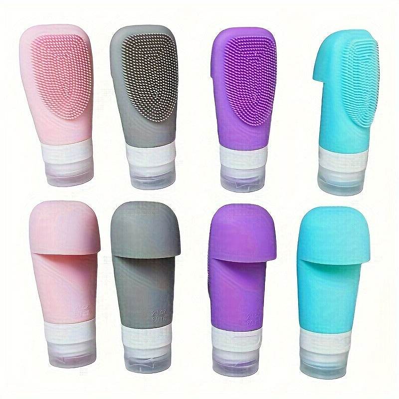 Silicone Shower Gel Scrubbing Bottle Set (90ml)(4 pcs)