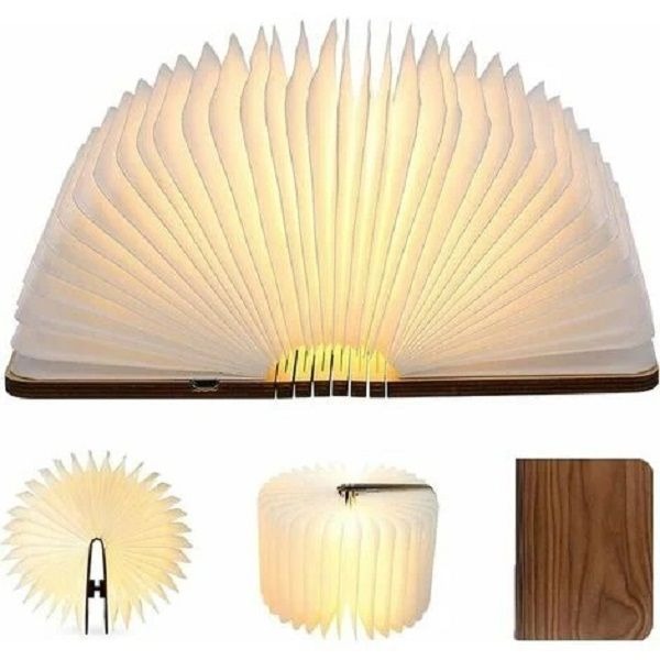 USB Rechargeable 3D LED Creative Wooden Book Night Light