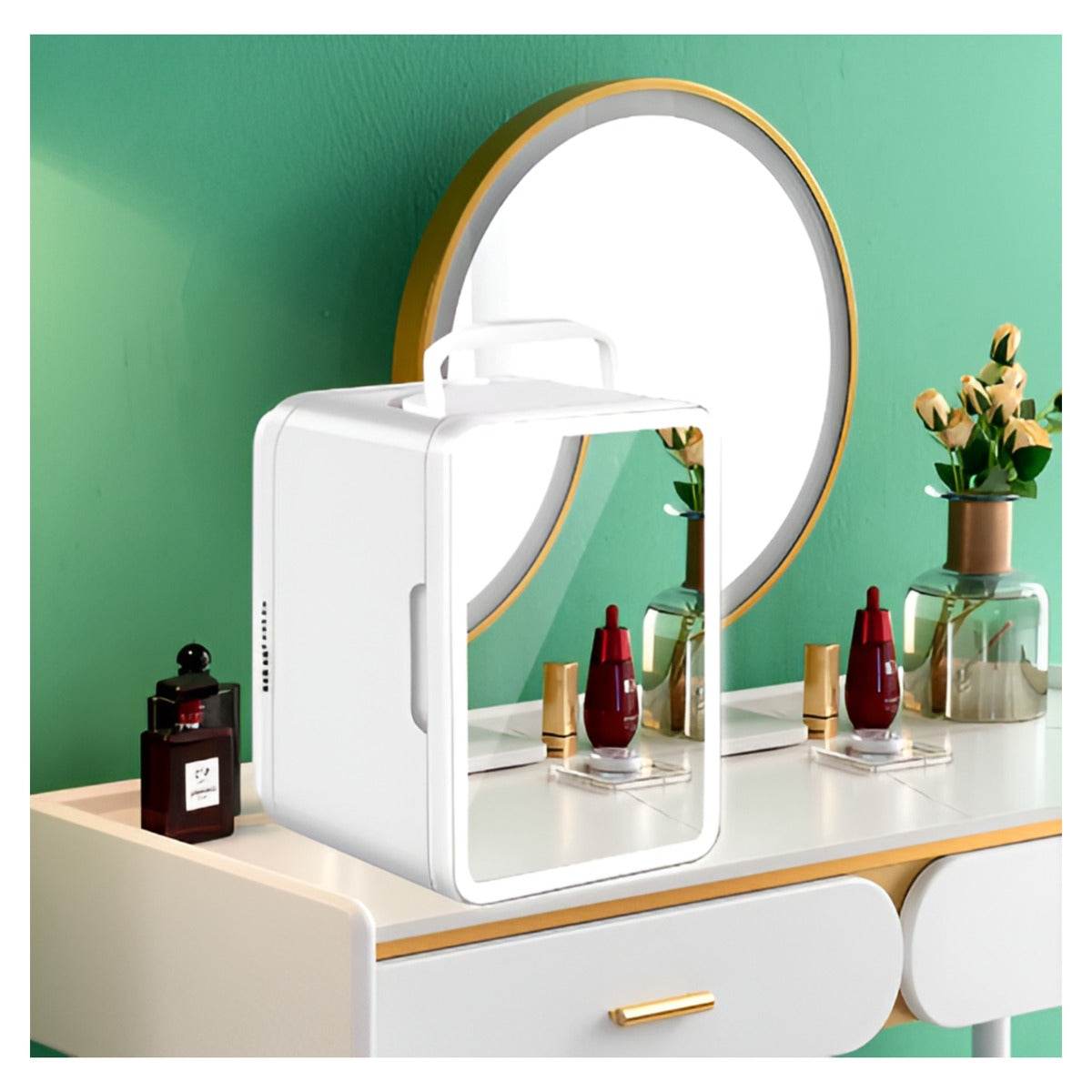 Portable Fridge with LED Mirror Light (4l)