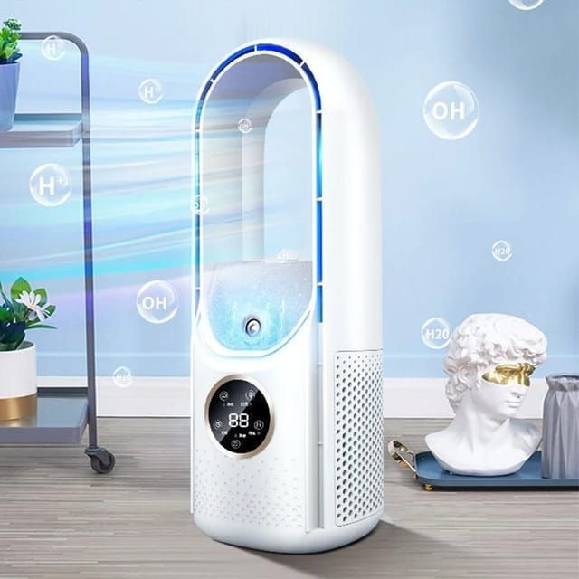 Bladeless Portable Table Fan Use Silent Water Mist Spray
