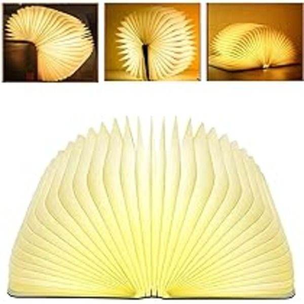 USB Rechargeable 3D LED Creative Wooden Book Night Light