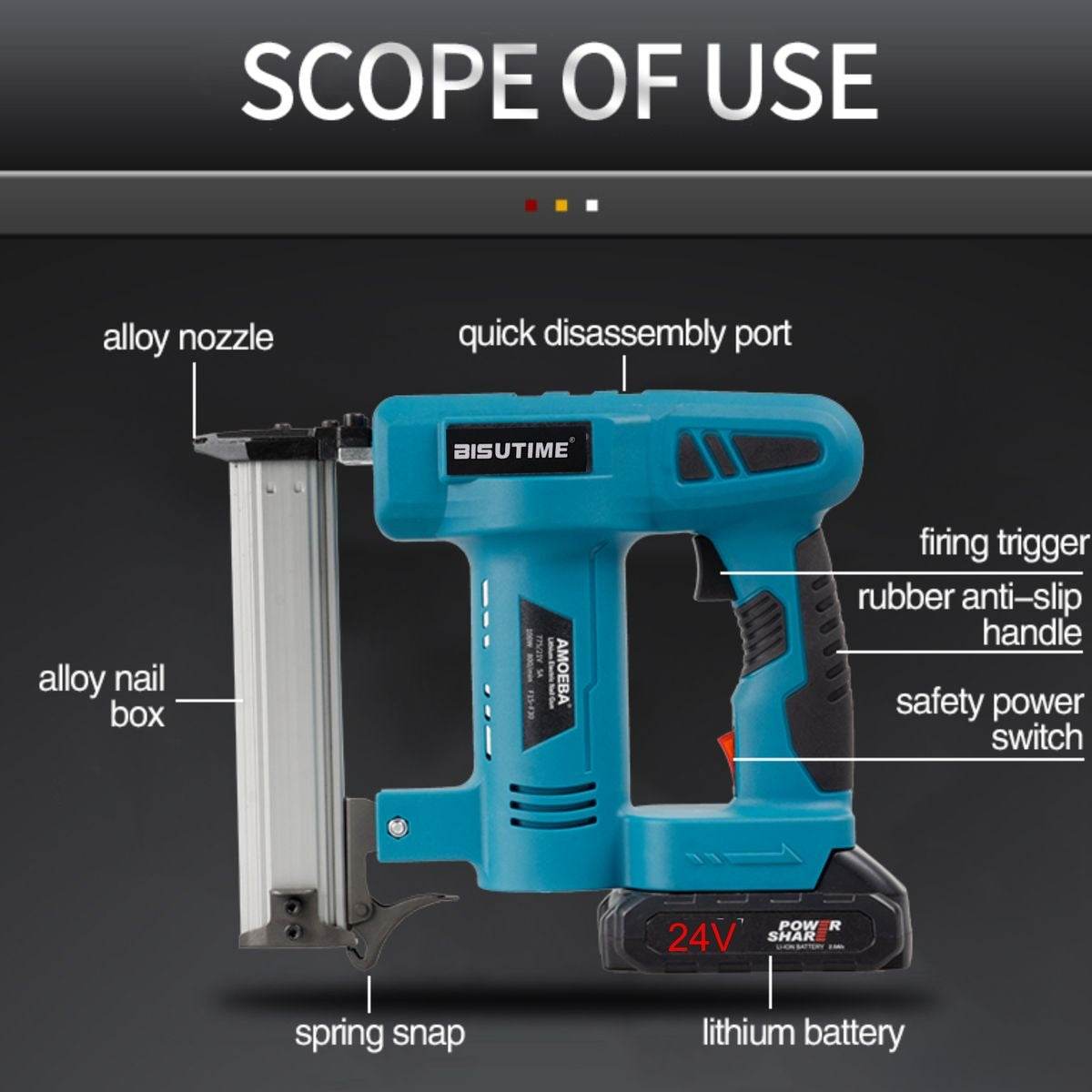 Cordless Nail Gun (48V) (2 batteries)