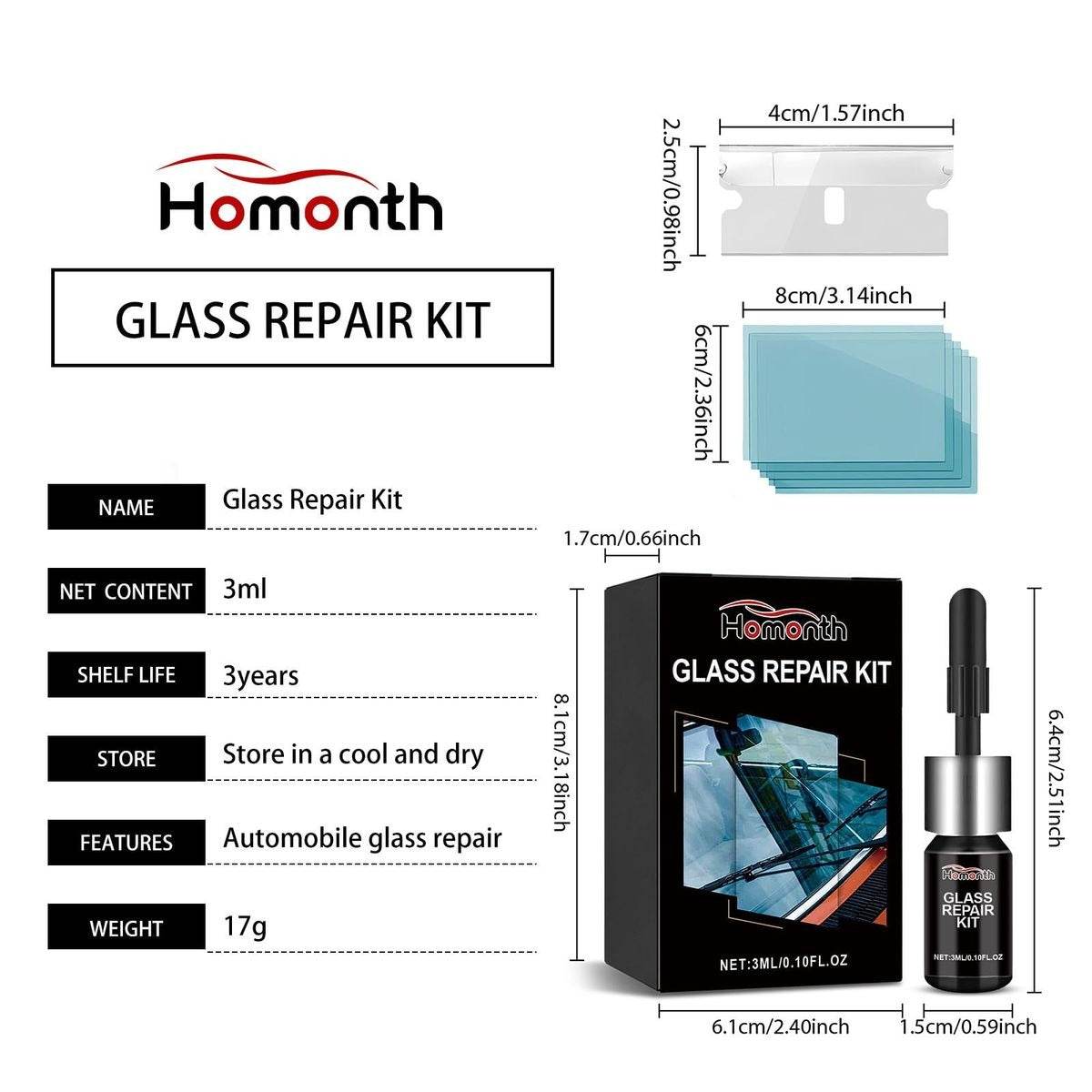 Car Windshield Glass Repair Resin Kit