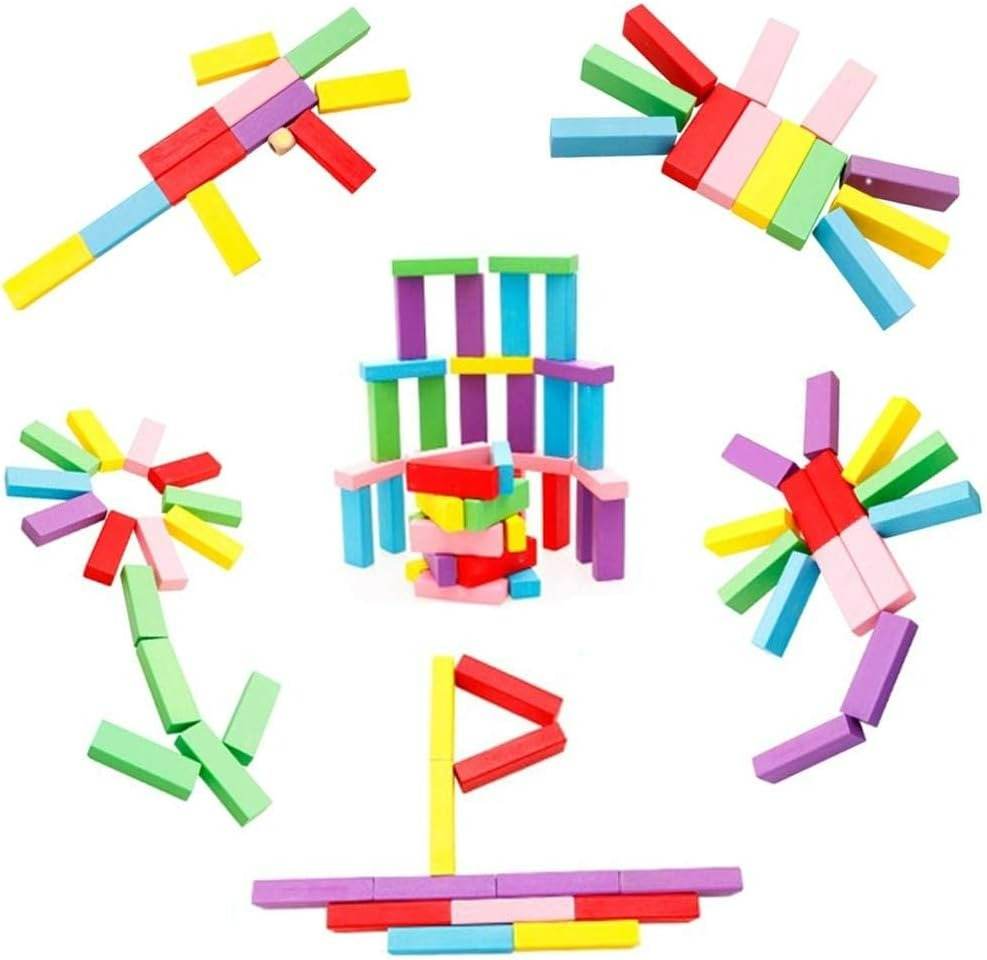 Wooden Stacking Tumbling Tower Blocks (Colourful)