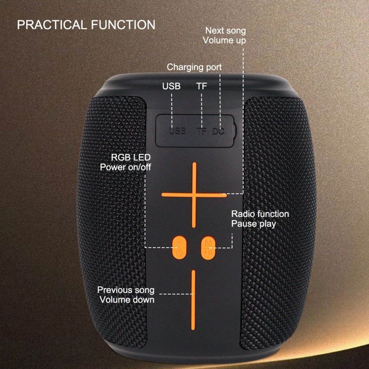 Portable Bluetooth Wireless Diaphragm Speaker