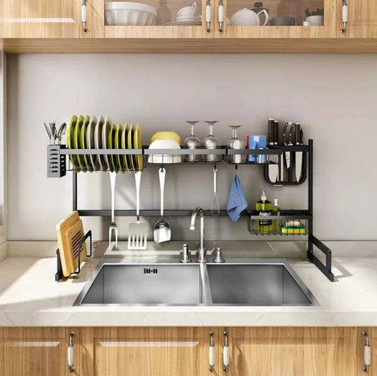 2 Tier Over Sink Dish Drying Rack Kitchen Organizer