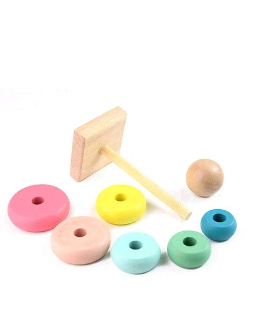 Colourful Wooden Stacking Tower (Small)