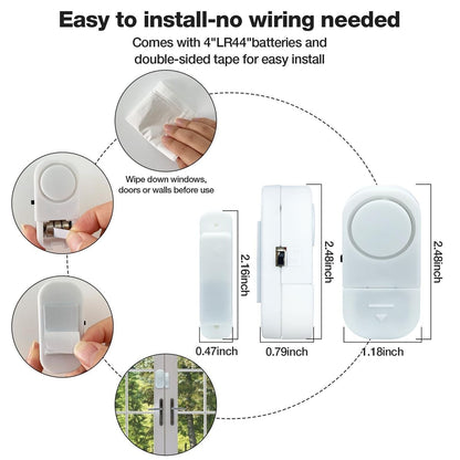 Door/Window Entry Alarm 90dB with Easy Installation