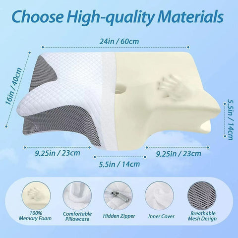 Butterfly Ergonomic Contour Support Pillow - Alt View
