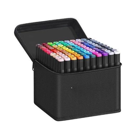 Coloured Dual Marker And Highlighter Pen Set (100 pcs)