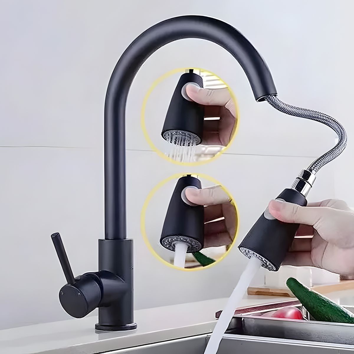 Matte Pull Down Kitchen Faucet