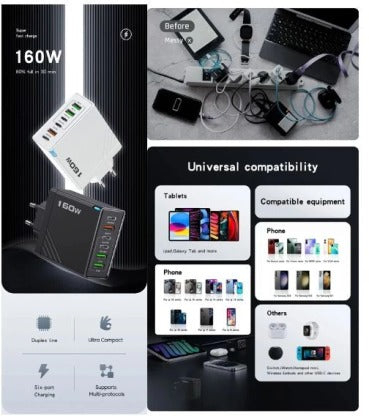 Multiport Mobile Super Fast Charger (160w)