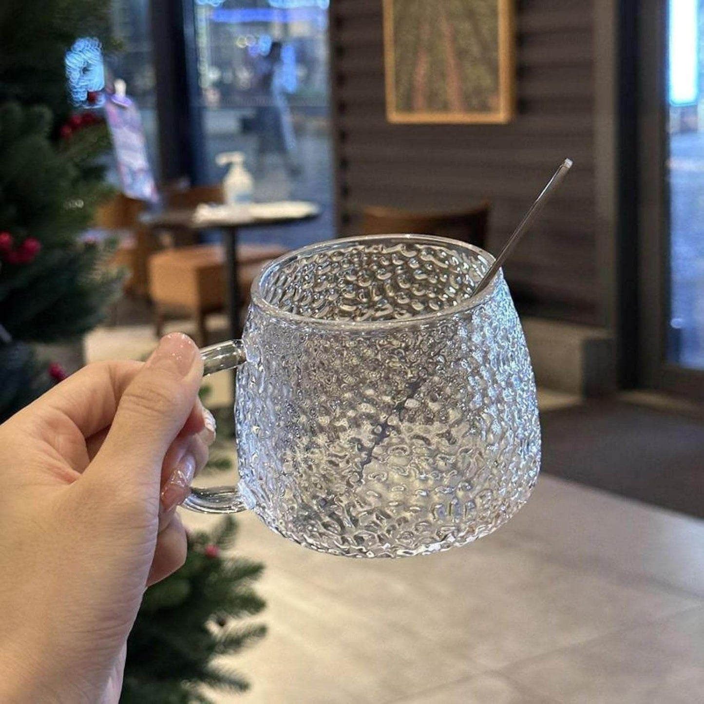 Hammered Glass Cup (400ml)(Each)
