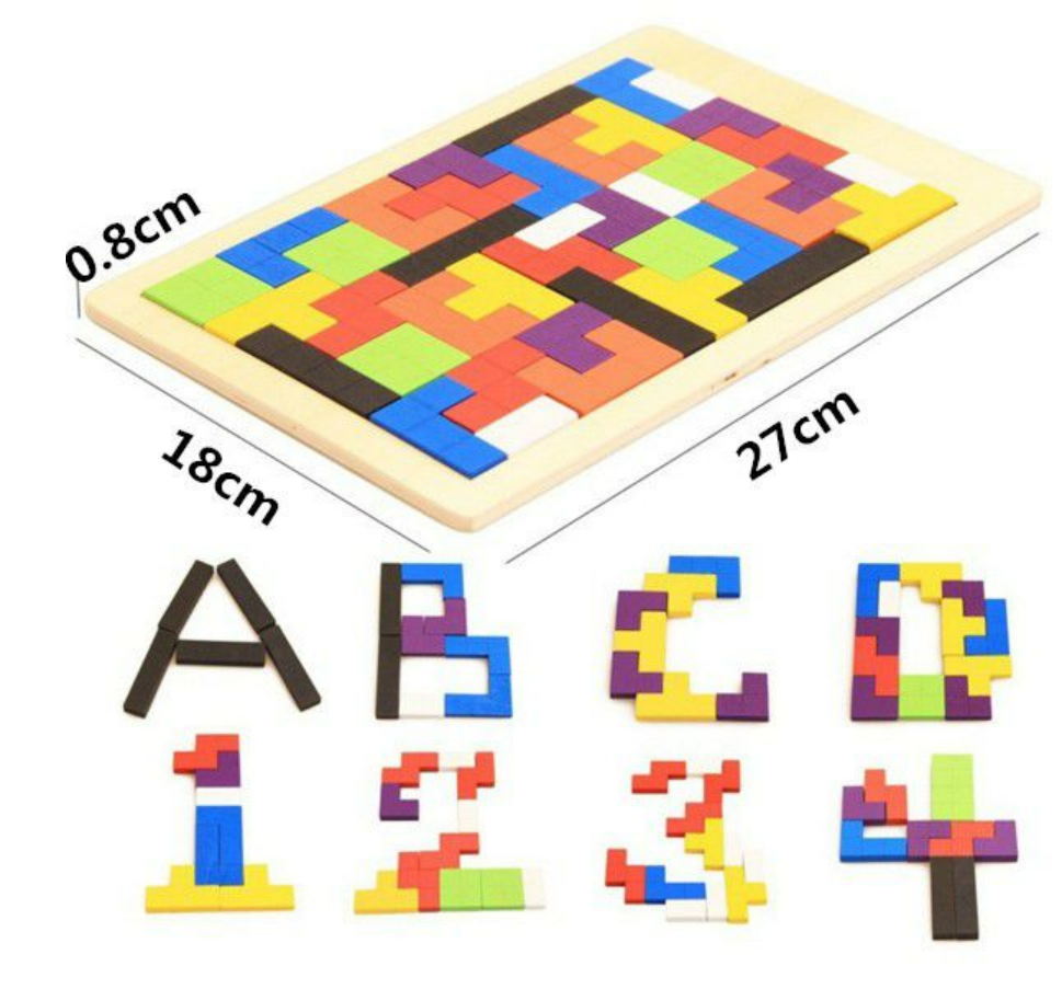 Wooden Jigsaw Tetris Puzzle (40 pcs)