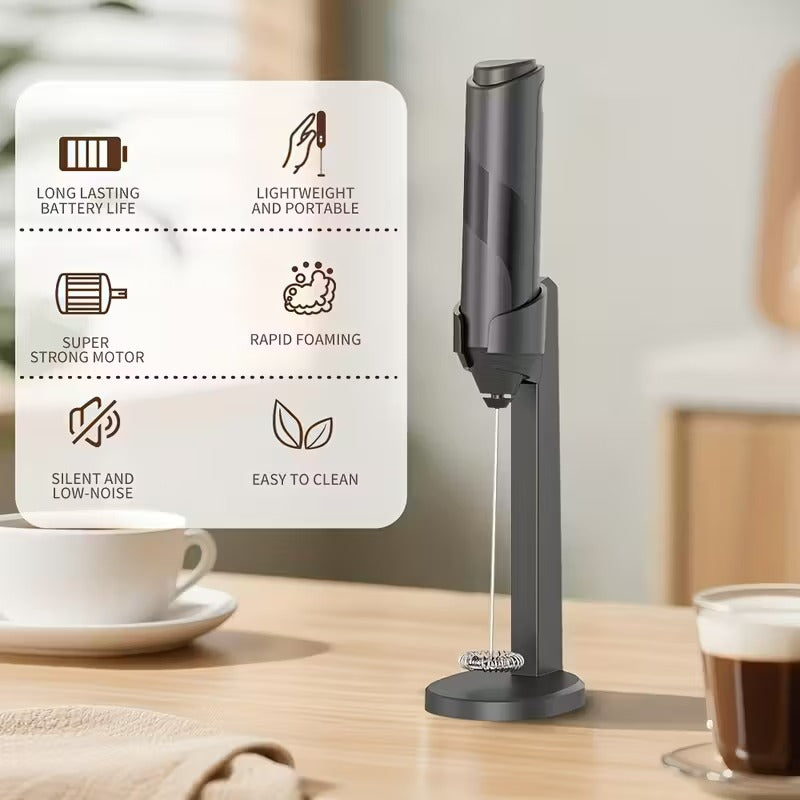Powerful Milk Frother With Stand (Battery Operated)