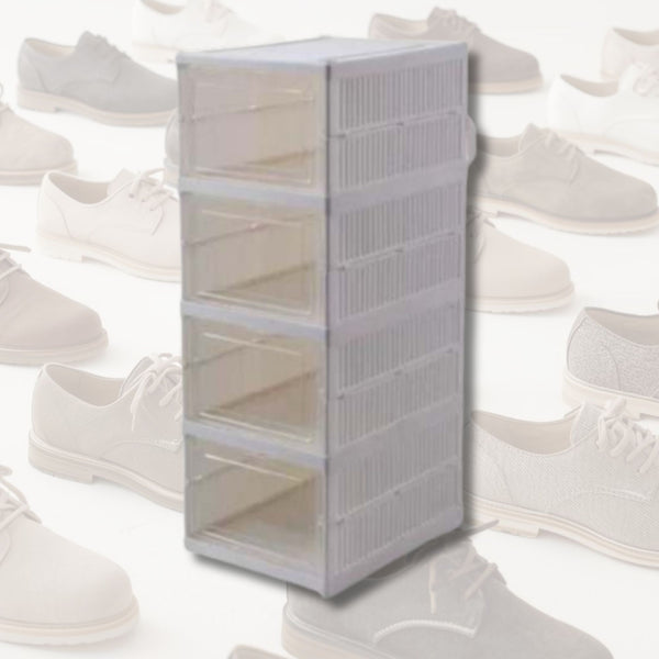 Grid Space Shoe Storage Box (4 Tier)