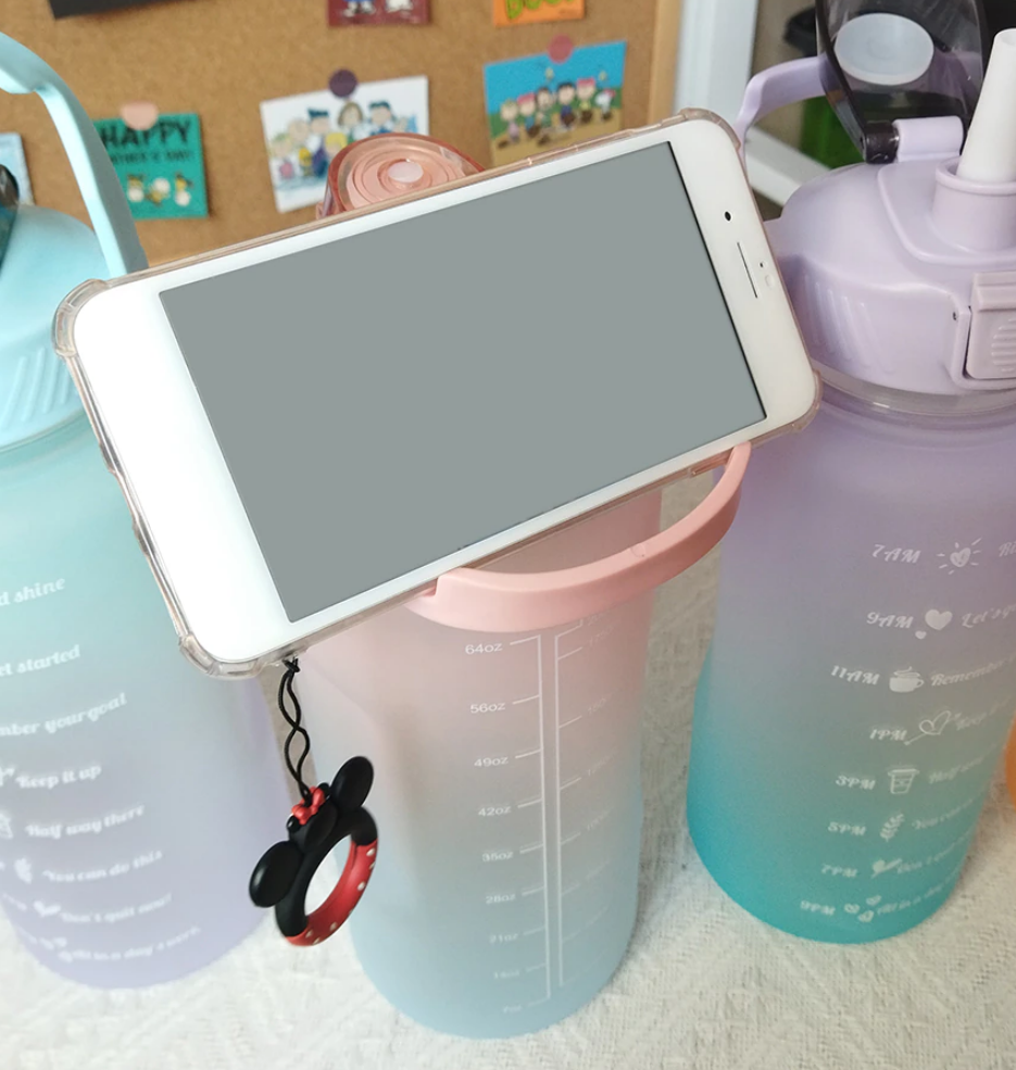 Combo: Vibrant Motivational Water Bottles (2 pcs)(Blue)