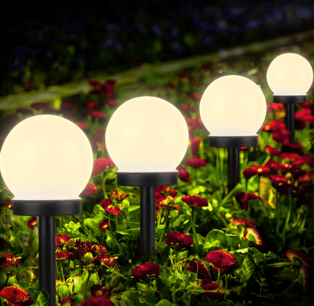 Round LED Solar Outdoor Patio Mini Bobo Lamps (2 pcs) - DMC Wholesale
