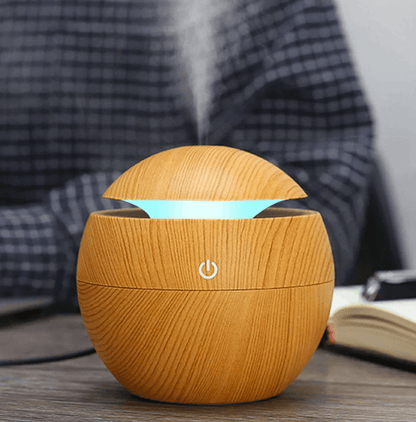 Mini Round LED Ultrasonic Aroma Humidifier (130ml) - DMC Wholesale