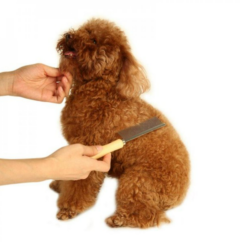 Wooden Handle Dog Grooming Comb