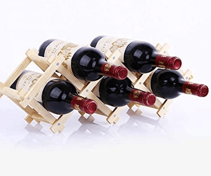 Foldable Wood Diamond-Shaped Wine Rack (5 Bottle) - DMC Wholesale