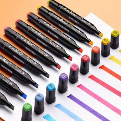 Coloured Dual Marker And Highlighter Pen Set (36 pcs)