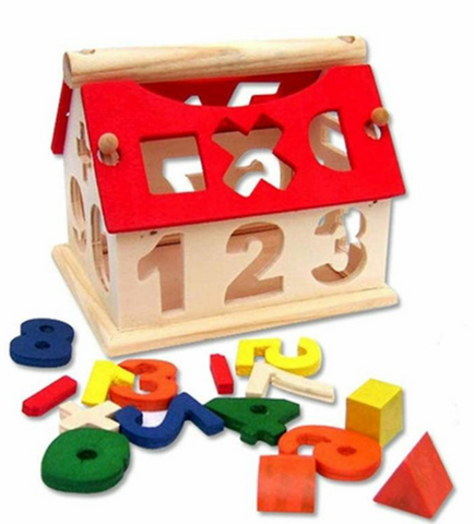 Wooden Numbers Sorting Intelligence House - Alt View