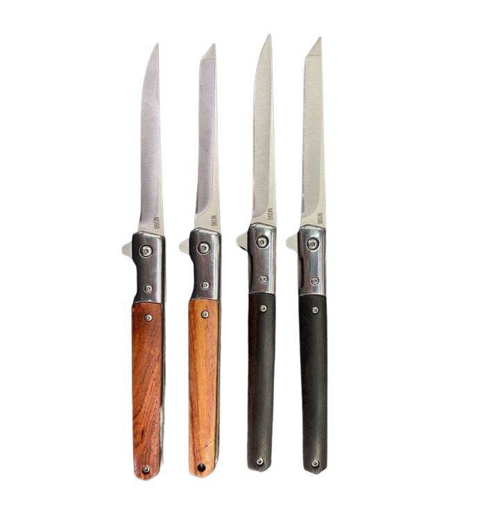 Outdoor Switchblade With Leather Pouch (Each) - DMC Wholesale