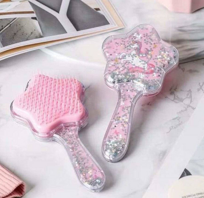 Girls Star Unicorn Glittery Hair Brush (17cm)