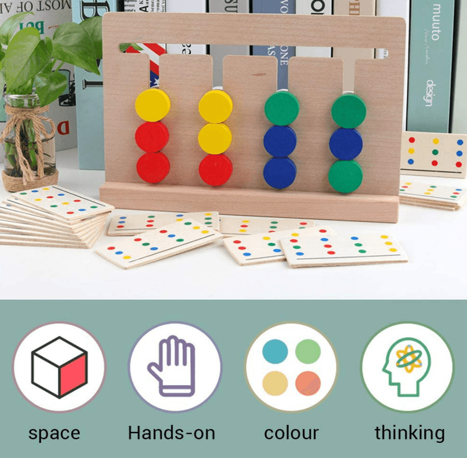 Wooden Four-Colour Matching Board Game - DMC Wholesale