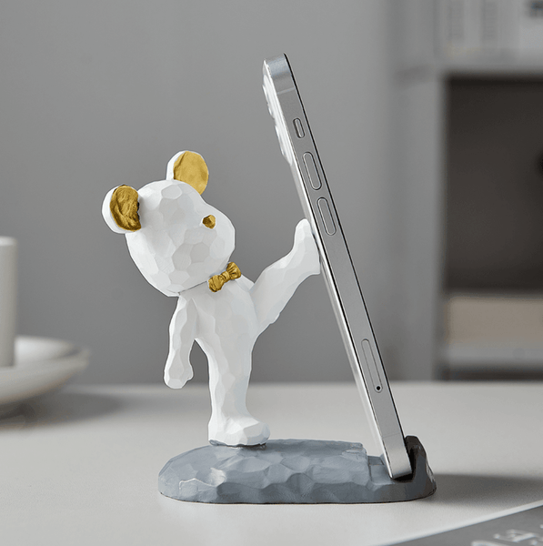 Bear Sculpture Mobile Phone Stand
