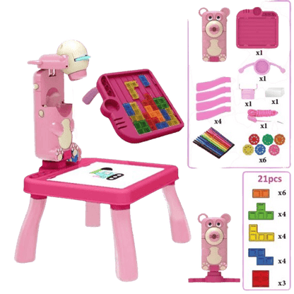 4in1 Writing Painting board with LED Projector Toy Table - DMC Wholesale