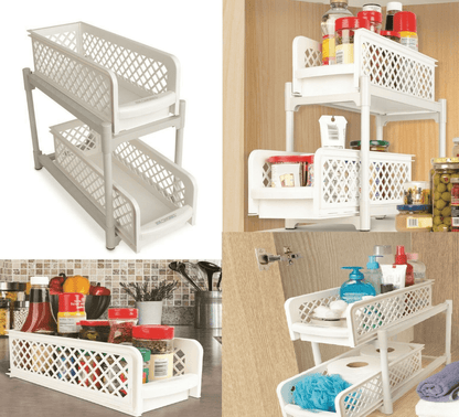 Sliding Basket Drawers (2 Tier) - DMC Wholesale
