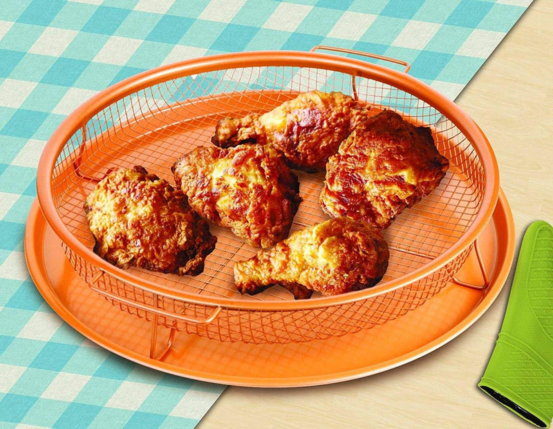 Round Copper Chef Crisper Over Fryer