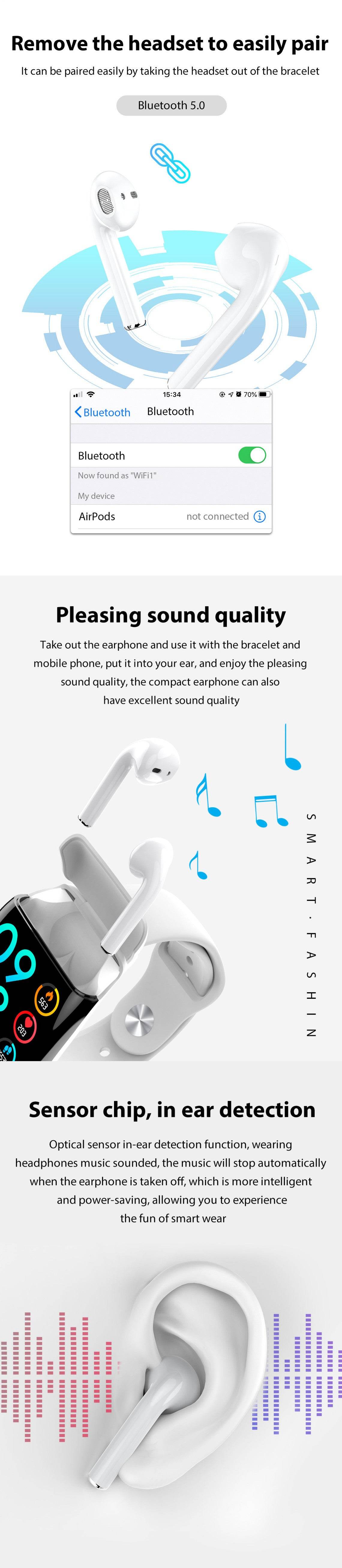 Smart Watch with Wireless Earbuds - DMC Wholesale