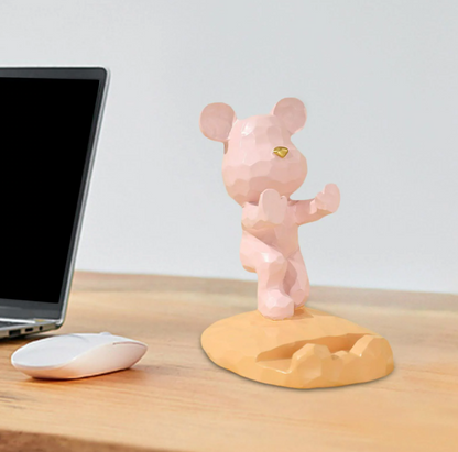 Bear Sculpture Mobile Phone Stand
