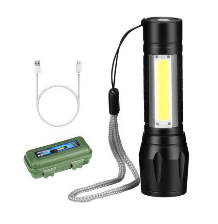 Larger USB Rechargeable Torch with Zoom Function (Casing Included) - DMC Wholesale